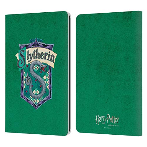 Head Case Designs Offizielle Harry Potter Slytherin Kamm Sorcerer's Stone I Leder Brieftaschen Handyhülle Hülle Huelle kompatibel mit Kindle Paperwhite 1/2 / 3 von Head Case Designs