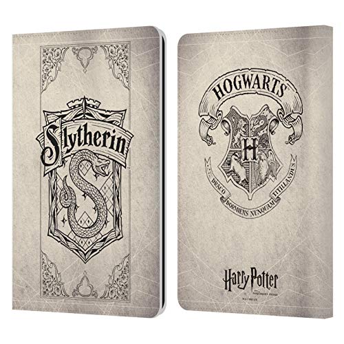 Head Case Designs Offizielle Harry Potter Slytherin Pergament Sorcerer's Stone I Leder Brieftaschen Handyhülle Hülle Huelle kompatibel mit Kindle Paperwhite 1/2 / 3 von Head Case Designs