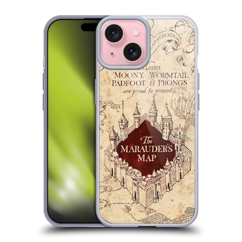 Head Case Designs Offizielle Harry Potter The Marauder's Map Prisoner of Azkaban II Soft Gel Handyhülle Hülle kompatibel mit Apple iPhone 15 von Head Case Designs