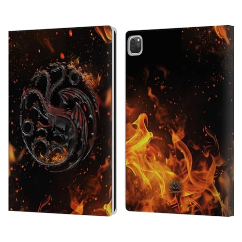 Head Case Designs Offizielle House of The Dragon: Television Series Schwarz Staffel 2 Schlüsselkunst Leder Brieftaschen Handyhülle Hülle Huelle kompatibel mit Apple iPad Pro 13 M4 2024 von Head Case Designs