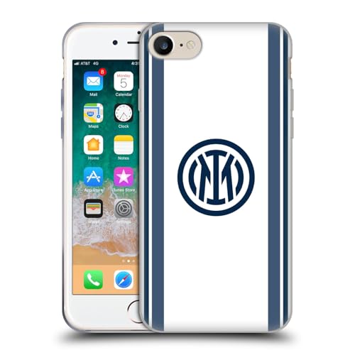 Head Case Designs Offizielle Inter Milan Away 2024/25 Wappen-Set Soft Gel Handyhülle Hülle kompatibel mit Apple iPhone 7/8 / SE 2020 & 2022 von Head Case Designs