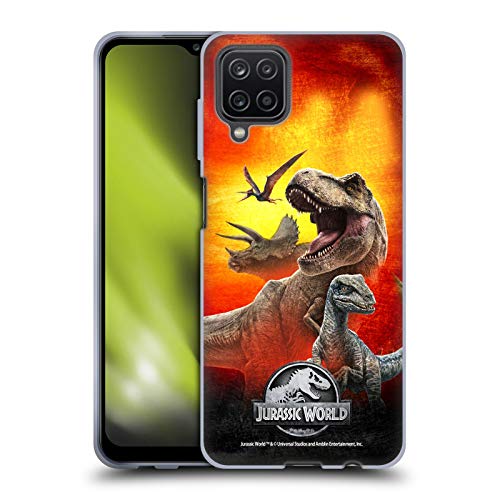 Head Case Designs Offizielle Jurassic World Dinosaurier Schluessel Kunst Soft Gel Handyhülle Hülle kompatibel mit Samsung Galaxy A12 (2020) von Head Case Designs