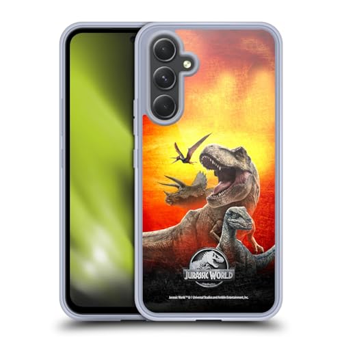 Head Case Designs Offizielle Jurassic World Dinosaurier Schluessel Kunst Soft Gel Handyhülle Hülle kompatibel mit Samsung Galaxy A54 5G von Head Case Designs