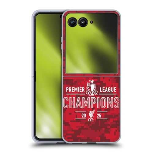 Head Case Designs Offizielle Liverpool Football Club Digitale Tarnung Premier League Meister 2025 Gel Handyhülle [Militärischer Schutzgrad] Kompatibel mit Motorola Razr 50 Ultra von Head Case Designs