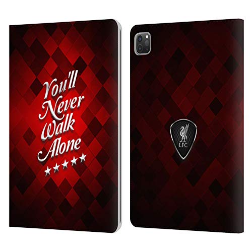 Head Case Designs Offizielle Liverpool Football Club Grau Pixel YNWA Kursiv Liver Bird YNWA Leder Brieftaschen Handyhülle Hülle Huelle kompatibel mit Apple iPad Pro 11 2020/2021 / 2022 von Head Case Designs