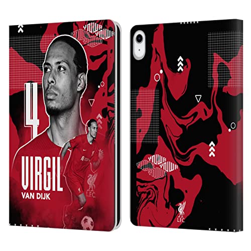 Head Case Designs Offizielle Liverpool Football Club Virgil Van Dijk 2022/23 Erstes Team Leder Brieftaschen Handyhülle Hülle Huelle kompatibel mit Apple iPad 10.9 (2022) von Head Case Designs