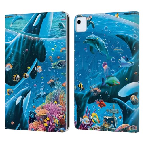 Head Case Designs Offizielle Michael David Ward Geschichten Aus Dem Meer Tiere Leder Brieftaschen Handyhülle Hülle Huelle kompatibel mit Apple iPad Air 11 2020/2022/2024 von Head Case Designs