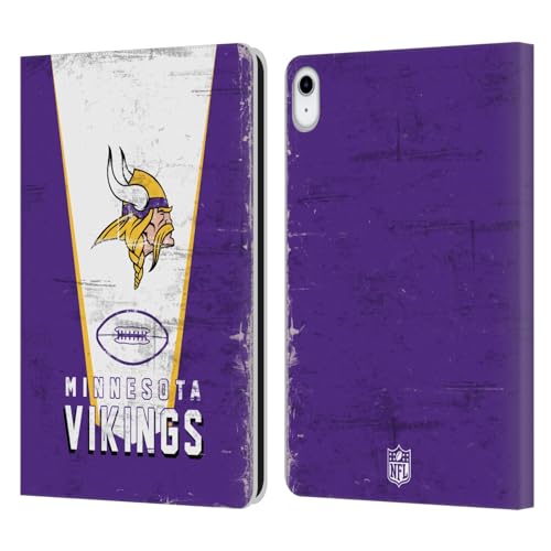 Head Case Designs Offizielle NFL Banner Minnesota Vikings Logo Art Leder Brieftaschen Handyhülle Hülle Huelle kompatibel mit Apple iPad 10.9 (2022) von Head Case Designs