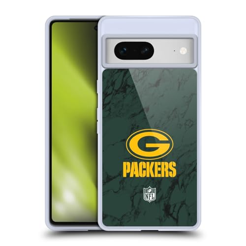 Head Case Designs Offizielle NFL Marmor Farbig Green Bay Packers Graphics Soft Gel Handyhülle Hülle kompatibel mit Google Pixel 7 von Head Case Designs