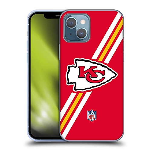Head Case Designs Offizielle NFL Streifen Kansas City Chiefs Logo Soft Gel Handyhülle Hülle kompatibel mit Apple iPhone 13 von Head Case Designs