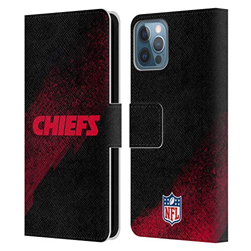 Head Case Designs Offizielle NFL Unschärfe Kansas City Chiefs Logo Leder Brieftaschen Handyhülle Hülle Huelle kompatibel mit Apple iPhone 12 / iPhone 12 Pro von Head Case Designs