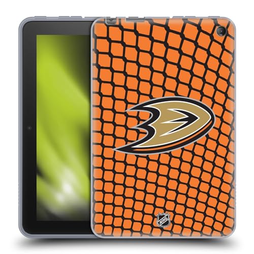 Head Case Designs Offizielle NHL Netzmuster Anaheim Ducks Soft Gel Handyhülle Hülle kompatibel mit Amazon Fire 7 2022 von Head Case Designs