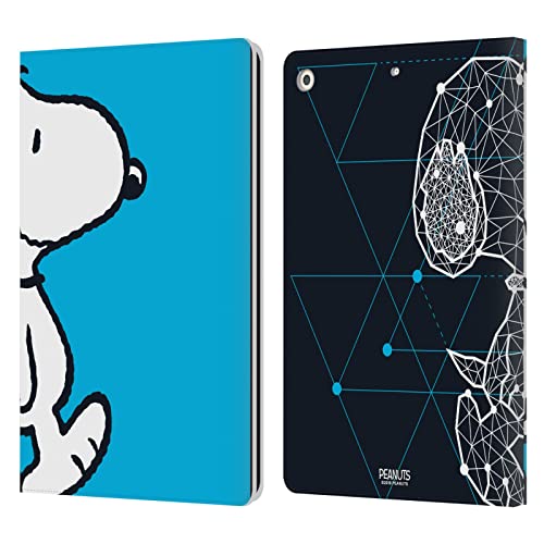 Head Case Designs Offizielle Peanuts Snoopy Geometrisch Halbzeiten Und Gelächter Leder Brieftaschen Handyhülle Hülle Huelle kompatibel mit Apple iPad 10.2 2019/2020/2021 von Head Case Designs