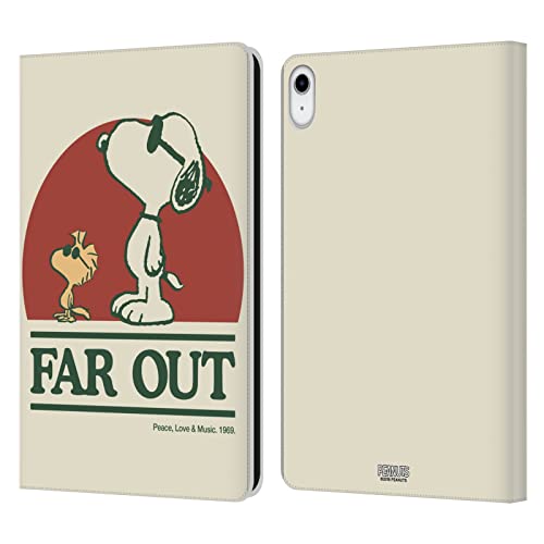 Head Case Designs Offizielle Peanuts Snoopy Woodstock Far Out Woodstock 50th Leder Brieftaschen Handyhülle Hülle Huelle kompatibel mit Apple iPad 10.9 (2022) von Head Case Designs