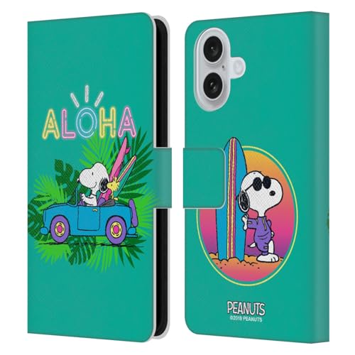 Head Case Designs Offizielle Peanuts Tropischer Surf Snoopy Aloha Disco Leder Brieftaschen Handyhülle Hülle Huelle kompatibel mit Apple iPhone 16 Head Case Designs Offizielle Peanuts Tropischer Surf Snoopy Aloha Disco Leder Brieftaschen Handyhülle Hülle Huelle kompatibel mit Apple iPhone 16 von Head Case Designs