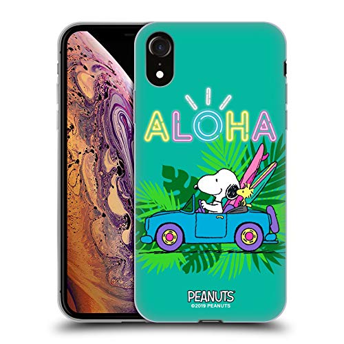 Head Case Designs Offizielle Peanuts Tropischer Surf Snoopy Aloha Disco Soft Gel Handyhülle Hülle kompatibel mit Apple iPhone XR von Head Case Designs