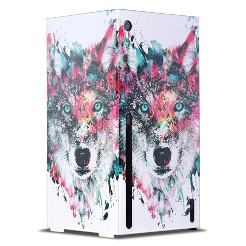 Head Case Designs Offizielle Riza Peker Wolf Kunst Mix Spielekonsolen Wickeln kompatibel mit Xbox Series X von Head Case Designs