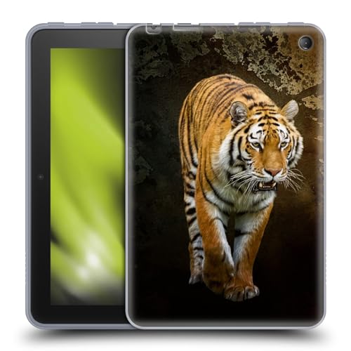 Head Case Designs Offizielle Simone Gatterwe Sibirischer Tiger Tiere Soft Gel Handyhülle Hülle kompatibel mit Amazon Fire 7 2022 von Head Case Designs