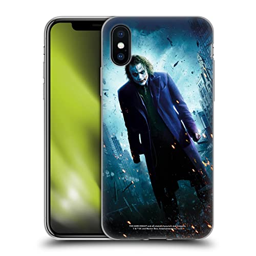 Head Case Designs Offizielle The Dark Knight Joker-Poster Wichtige Kunst Soft Gel Handyhülle Hülle kompatibel mit Apple iPhone X/iPhone XS von Head Case Designs