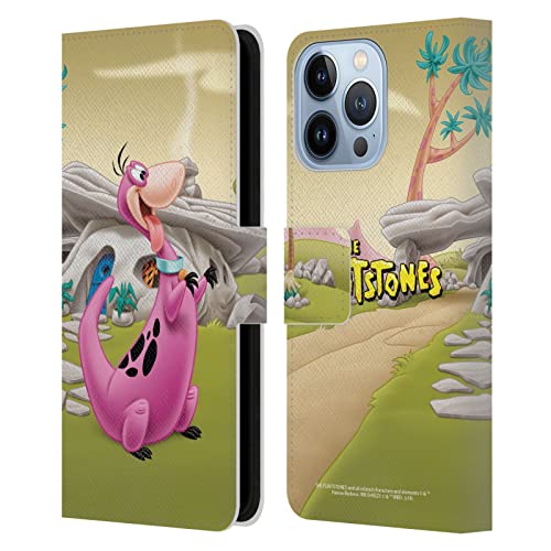 Head Case Designs Offizielle The Flintstones Dino Darsteller Leder Brieftaschen Handyhülle Hülle Huelle kompatibel mit Apple iPhone 13 Pro von Head Case Designs