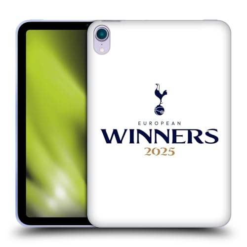 Head Case Designs Offizielle Tottenham Hotspur F.C. Weiß 2025 Europäische Sieger Gel Handyhülle [Militärischer Schutzgrad] Kompatibel mit Apple iPad mini (2021/2024) von Head Case Designs