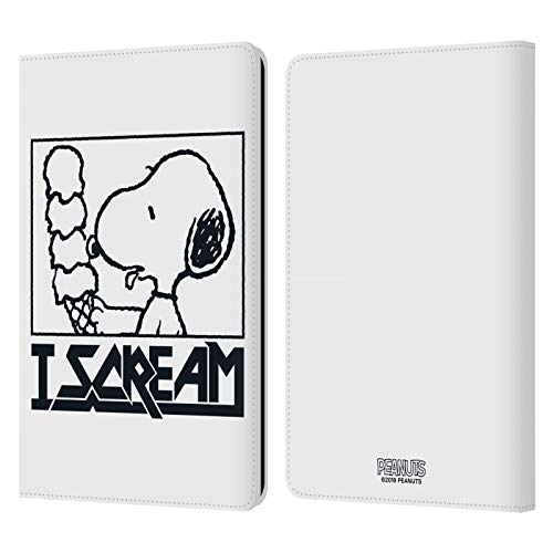 Head Case Designs Offizielle Zugelassen Peanuts Snoopy I Scream Rock T-Shirts Leder Brieftaschen Handyhülle Hülle Huelle kompatibel mit Kindle Paperwhite 1/2 / 3 von Head Case Designs