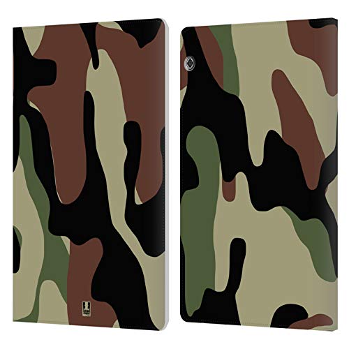 Head Case Designs Woodland Militärische Tarnfarben Leder Brieftaschen Huelle kompatibel mit Huawei MediaPad T5 von Head Case Designs