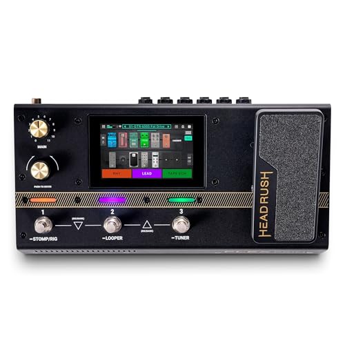 HeadRush Flex Prime Gitarre und Bass Multi-Effekt Pedal und Amp Modeling Prozessor mit Touchscreen, Looper, WLAN, Bluetooth, IR Loader, USB, Lektionen von HeadRush