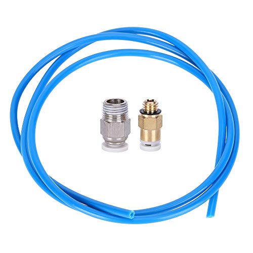 3D-Drucker-Ferndüsen-Düsen-Set mit Langstrecken-Fütterungsrohr PTFE-Röhrchen M6 Pneumatischer Stecker M10 Pneumatischer Stecker für 3D-Drucker Gerade Pneumatische Blau-Fernbedienung (2m) von Headerbs