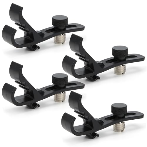 4PCS -Trommelmikrofon -Schock Profis Clamp/Holder Zubehör Einstellbare Höhe Flexible Design Metall+ABS 11,6 X 2,3 X 4,6 Cm für Schlagzeug mit Klang und Aufnahmegemuktion von Headerbs