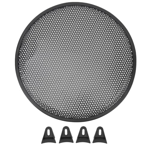 Headerbs 12 Zoll Lautsprecher Grill, ABS Metall Eisen Subwoofer Kreis Abdeckung Audio Mesh Schutz Schutz Mesh Lautsprecher Abdeckung Lautsprecher Abdeckung für Auto Rv von Headerbs