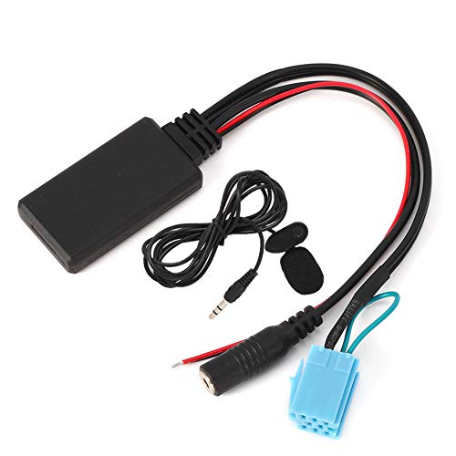 Headerbs Bluetooth-Adapter, 8-poliger Bluetooth-AUX-IN-Kabeladapter mit Mikrofon, Freisprechfunktion, Ersatz für Smart Fortwo 450 von Headerbs