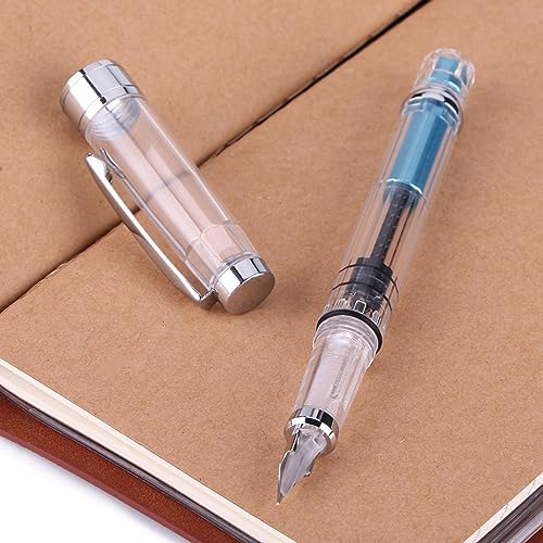 Headerbs F Nib Fountain Stift Transparent und Robust mit 0,5 Mm Feiner Punkt Für Office Pack von 4 Stiften Reibungsloses Schreiben Erlebnis Praktisch Für Kalligraphiezeichnung Headerbs F Nib Fountain Stift Transparent und Robust mit 0,5 Mm Feiner Punkt Für Office Pack von 4 Stiften Reibungsloses Schreiben Erlebnis Praktisch Für Kalligraphiezeichnung von Headerbs