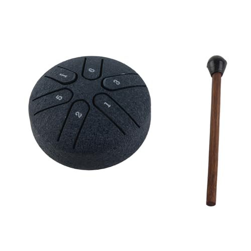 InstrumentPartsandAccessories Handpan Trommelstahl Zunge Drum Professional 6 Notizen Mini Percussion Instrument mit Sorglos Meditierter Yoga-Leistung (Navy blau) von Headerbs