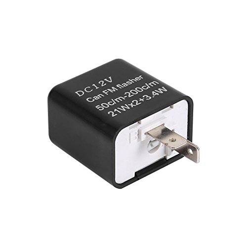 LED-Blinkrelais, Universal-Motorrad-Blinker, 2-polig, Geschwindigkeit Einstellbar, LED-Blinkrelais, 12 V(Schwarz) von Headerbs