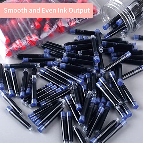 Tintenpatronen für Brunnenstifte 100 Dunkelblau Premium -Qualität Glattes Ausgang 0,9 Ml Kapazität 50 Stcs Nachfüllungen mit 3,4 -mm (100PCS) von Headerbs