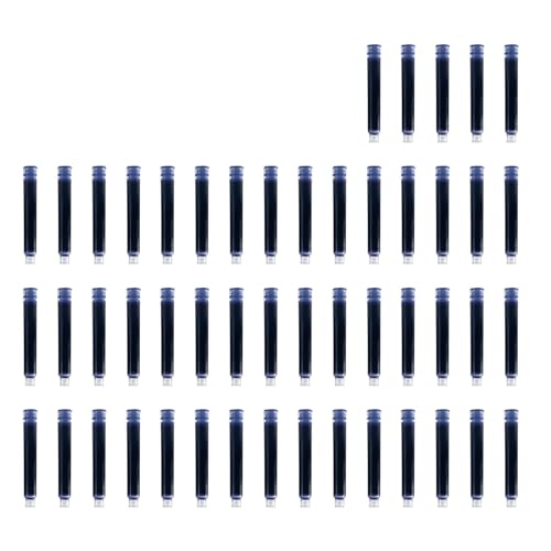 Tintenpatronen für Brunnenstifte 100 Dunkelblau Premium -Qualität Glattes Ausgang 0,9 Ml Kapazität 50 Stcs Nachfüllungen mit 3,4 -mm (50pcs) von Headerbs
