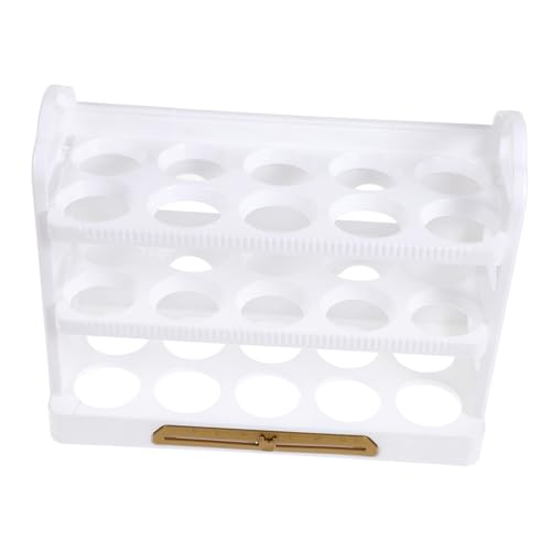 Healeved 2St Aufbewahrungsbox für Eier Eierhalter durchsichtige Kunststoffbehälter Eierregal Eierbehälter mit mehreren Gittern Schreibtisch Container Eierkarton Aufbewahrungskiste pp Weiß von Healeved