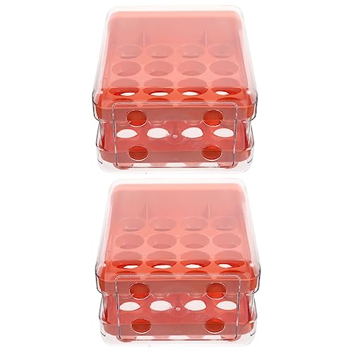 Healeved 2St Aufbewahrungsbox für Eier Eierschublade für Kühlschrank praktische Eierablage Schubladen aus Kunststoff Kühlschrank Zubehör Wiederverwendbarer Eier-Organizer tragbar Tablett von Healeved