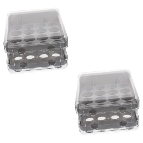Healeved 2St Aufbewahrungsbox für Eier Kühlschrank Eierhalter Eier Aufbewahrungsbox durchsichtiger Vorratsbehälter Eierschublade für Kühlschrank Eierregal für Kühlschrank Plastikeier Teller von Healeved
