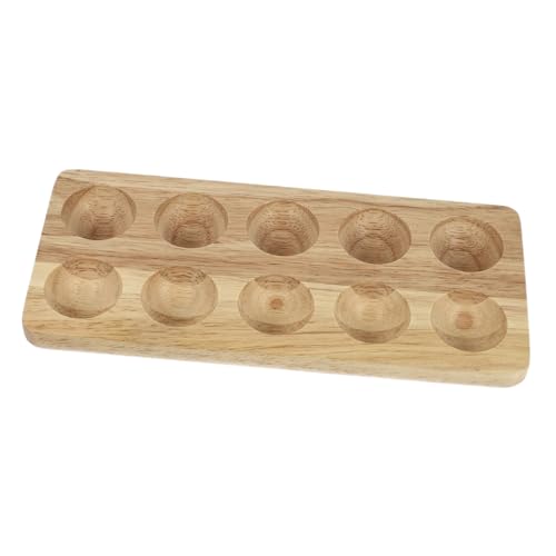 Healeved 3 Stk Eierschale aus Holz Kühlschrank-Eier-Organizer Eierorganisator aus Holz einfaches Eierregal Eierhalter aus Holz hölzern Eierständer Tablett Container von Healeved