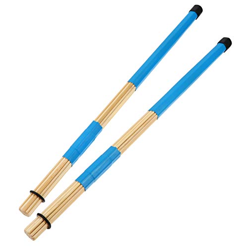 Healifty 1 Paar Bambus Drum Sticks Hot Rods Drumsticks Bambus Drum Mallet für Rute Jazz Volksmusik Tragbare Solide Konstruktion Blau von Healifty