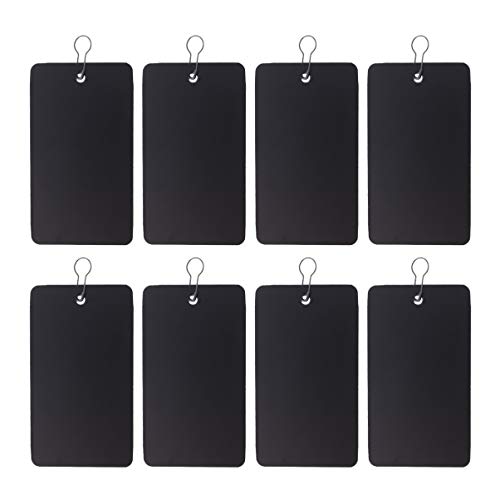 Healifty 100 Stück Kunststoff-Preisschilder rechteckig Markierung Hängende Etiketten wasserdicht PVC ID-Kartenhalter mit 100 Stück Pin für Home Office Store schwarz 5 x 9 cm von Healifty