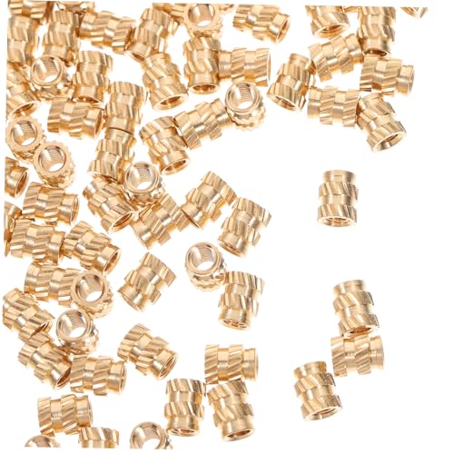 Healifty 100-teiliges Set Rändelmutter Aus Messing Gewinde Rändelmuttern Gewindeeinbettungsmutter Einbettungsmuttern Aus Messing Mit Innengewinde Gewindeeinsätze Für Holz Kupfer Golden von Healifty