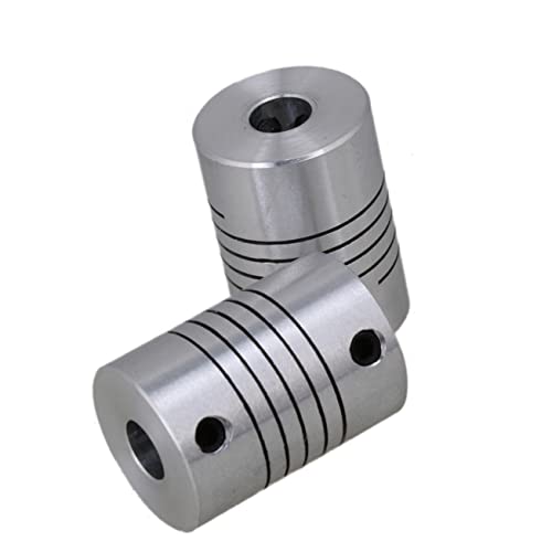 Healifty 2 Stück 3D Druckerkupplung ⅜ Modellschritt Flexible Kupplungen 3D Druckerzubehör Durchmesser Rechteckiger Extruder Kleine Autoschlüssel Stahlgelenke Motorkupplung Kupplungsgelenk von Healifty
