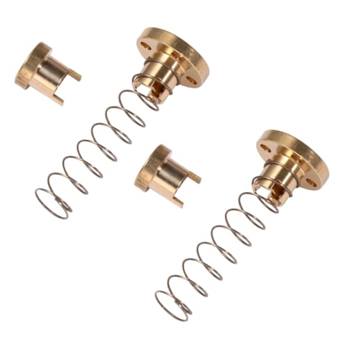 Healifty 2 Teiliges Druckerzubehör Kupfermutter Anti Spalt Mutter Eliminierungsfeder DIY Wiederverwendbar Vollständig Geladene 3D Druckermuttern 3D Drucker Leitspindel T8 von Healifty