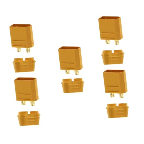 Healifty 5 Sätze XT Connector führen isoliert Powerbank für männlich Schrumpfverbinder Batteriestecker xt90h xt90h-Stecker xt90h- xt90h-Adapter Pa Yellow von Healifty
