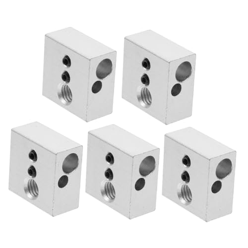 Healifty 5 Stück Heizungsblockzubehör Extruder Zubehör Drucker-Extruder 3D-Druckteile Druckerheizung Thermal- 3d drucker heizblock Zubehör für den 3D-Druck Aluminium Silver von Healifty