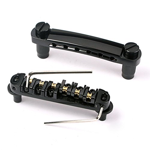 Roller Sattel Brücke -Steg Saitenhalter für LP SG Style E-Gitarre Ersatz Teile (schwarz) von Healifty