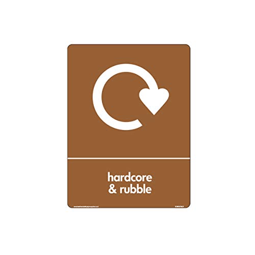 Wrap Recycle Hardcore & Rubble mit Logo Schilder – Wrap Recycling-Schilder, selbstklebendes Vinyl, 200 mm x 300 mm – A4 von Health & Safety Sign Supplies